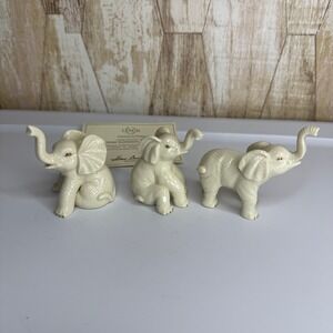 Lenox Ivory Elephants Set of 3 Figurines SMALL‎
